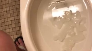 Almost Caught Jerking in a College Bathroom Stall