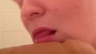Shower Dildo Blowjob - My First Vid For You!!