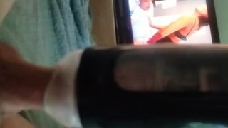Using auto masturbator from carexxx with cumshot