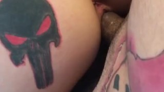 Daddy’s long dick sliding in and out of me 