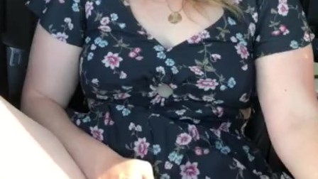 Hotwife Masturbates in Car After a Stressful Day at Work - Horny Whore