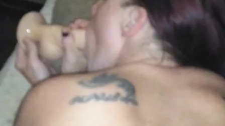 Cumming in my wife while she sucks a dildo and fantasy's about best friend