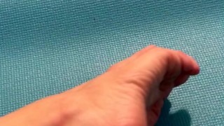 Post workout yoga mat feet