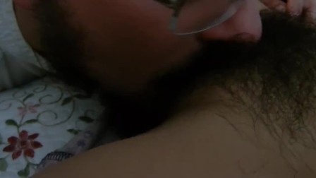 He licks my hairy teen bush before his wife gets home.... he is the slut