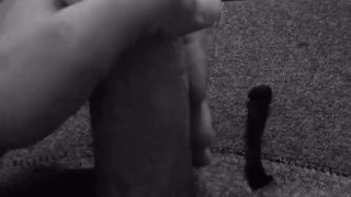 Hot straight guy playing with his big cock until he shoots his load!