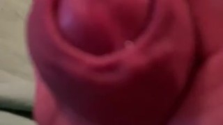 Andy Lee playing with his hot sticky precum from his huge uncut straight cock