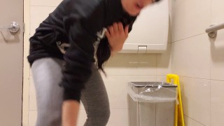 Made A Huge Mess With My Golden Piss In the Public Restroom