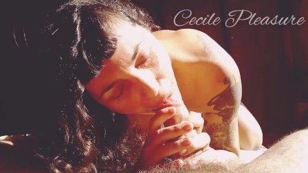 Cecile Pleasure makes him cum with here mouth and hands