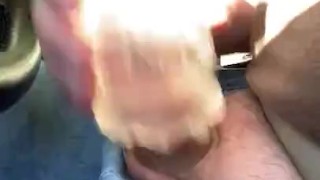 Stroking My Cock While Driving with a Fleshlight Quickshot. Cumming at High Speed.