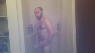 Start the morning off right with a smoke, a stroke, and a shower