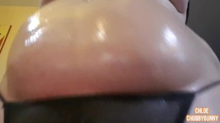 BBW MILF OILED BELLY PLAY
