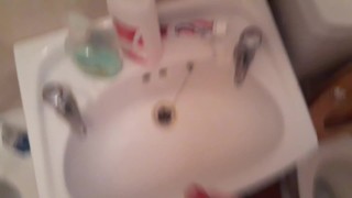 White big cock Peeing in a sink cause I want to