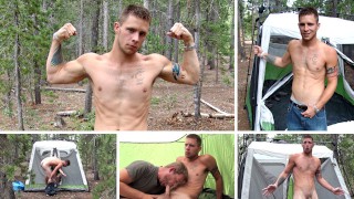 Swallowing Straight Guy’s Load in the Rain - Mountain Tent Cum Eating