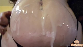 BBW WITH CUMMY TUMMY SOFT BELLY BUKKAKE EJACULATING DILDO