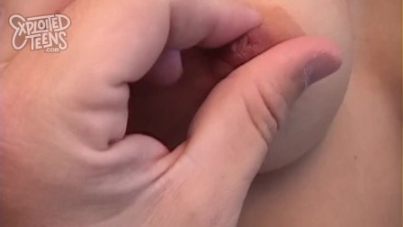 5'11 Blonde teen Rubs Her Pussy On A Thick Dick
