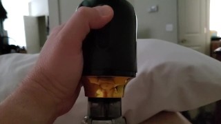 DADDY HAVING FUN IN BED WITH NEW TOY - MOANING AND GROANING - FINALLY SOME ALONE TIME! :)