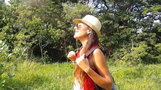 Stand Up PEE on Forest Bike Trail