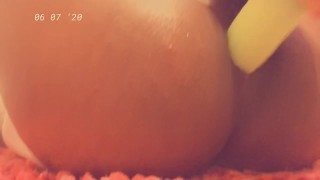 Black trans girl fucks ass with dildo