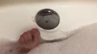 Wet and Bubbly Toes Need A Sucking