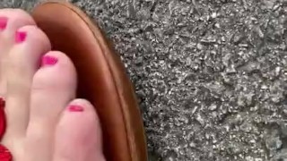 Breaking in sexy new flip flop sandals 