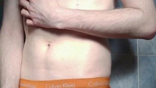 Rubbing my nipple with toothbrush and cumming