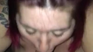 Big natural tit young wife sucks cock. 