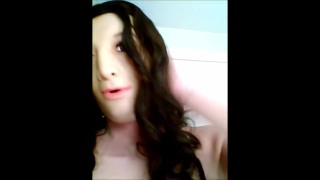 Cecile Extra! Upclose with female mask Cecile in her female chest suit!