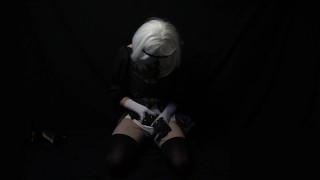 2B fingers her new sillicone pussy trailer