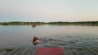 Diapered Midnight Swim on a Nightless Night