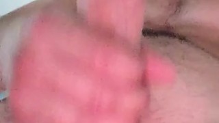 My Big Balls Bouncing While I Stroke My Girthy Cock!!