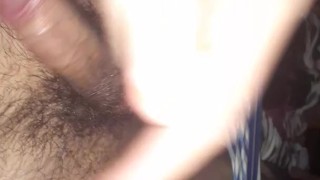 Very sexy teen massages his cock with shaving foam and gel