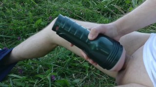 FLESHLIGHT VIBRO MAN MASTURBATNG OUTDOOR