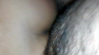 I put it on without a condom and with her pink thong on