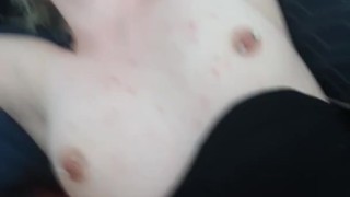 Cute Tied-Up Pale Goth Teen with Nipple Piercings Gets Banged by their Big Stepbro POV
