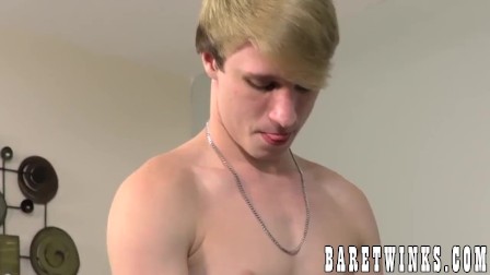 Twink slobbers on throbbing dick before being pounded bare