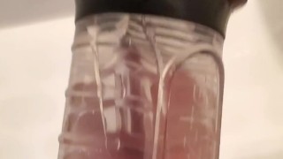 My big dick maxing out a clear fleshlight