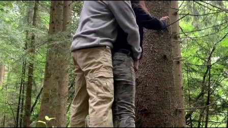 Fuck me hard, Young couple fuck in the German  forest first time.