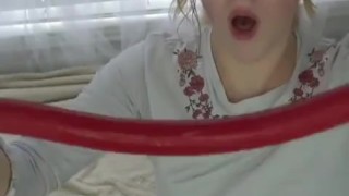 Girl pulls out 33inch dildo from her throat meme