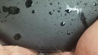 Pissing on the couch in the office
