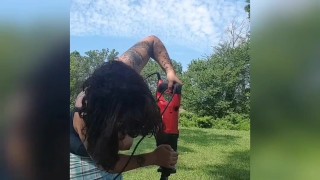 Big Natural Tits Power Tools - Off Grid Construction Projects Outside Topless