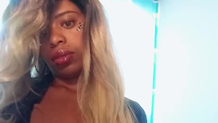 Sexy ebony with blonde wig needs to be fucked