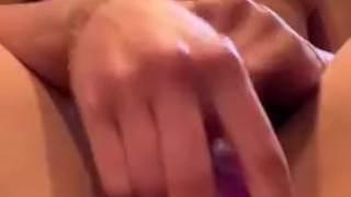 Short big dildo play