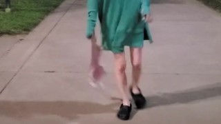 Stripwalk on a Public Trail in a big city