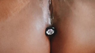 Ebony Orgasms Using Wand