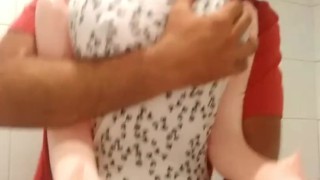 Sex doll fucked in the bathroom