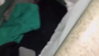 Masturbating while sniffing ex girlfriends dirty panties and socks