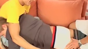 Twinks want to their friend with some hard spanking