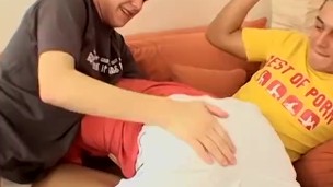 Twinks want to their friend with some hard spanking