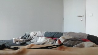 Intense shaking handsfree orgasm with my dick tied up