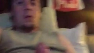 Stroking my hard fat cock